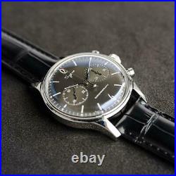 Sugess Convex Mineral Glass Grey Gradient Dial Chronograph Mens Vintage Watch