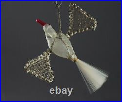 Swan with wire wrapped wings Christmas Glass Ornament ca. 1930 (# 12425)