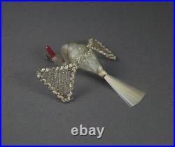 Swan with wire wrapped wings Christmas Glass Ornament ca. 1930 (# 12425)