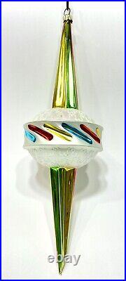 THUNDERBOLT Vintage Radko 1992 Hand-blown/painted? 12 Spin Top Ornament EVC
