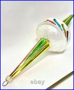 THUNDERBOLT Vintage Radko 1992 Hand-blown/painted? 12 Spin Top Ornament EVC