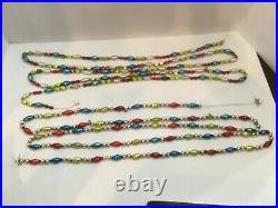 Two 8 1/2 FT Vintage Mercury Glass Bead Christmas Garland Large Beads
