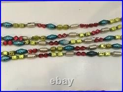 Two 8 1/2 FT Vintage Mercury Glass Bead Christmas Garland Large Beads