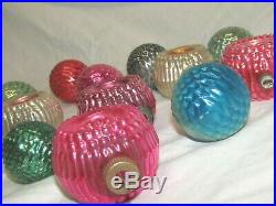 USA Bumpy Indent Antique Glass Christmas Ornament Lot Vintage Decoration 1950's