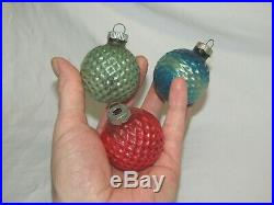 USA Bumpy Indent Antique Glass Christmas Ornament Lot Vintage Decoration 1950's