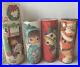 VINTAGE-Sugar-Frosted-Candle-LOT-OF-4-Christmas-Morning-Santa-Tall-Boy-RARE-Box-01-pw