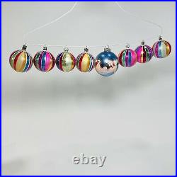 VTG 16 Lot Christmas Mercury Glass Shiny Brite Striped Stencil Indent Ornaments