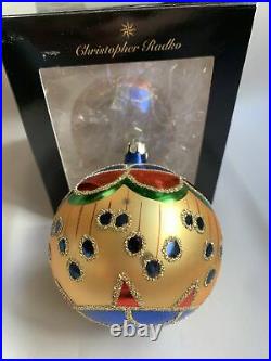 VTG 1990's Christopher Radko Polish Folk Art Glass Christmas Ornament #08