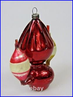VTG Antique Blown Glass Fluted CHANDALIER Annealed German Christmas Ornament