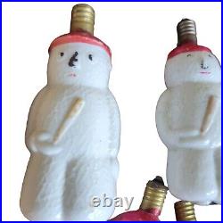 VTG Christmas Tree Figural Light Bulbs Large Lot Santa Claus Snowman Milk Glass