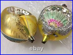 VTG Christmas Tree Glass Ornaments (39) Hand Painted Reflector Indents Poland