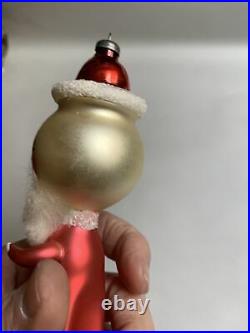 VTG Glass Italy Christmas Ornament De Carlini Santa LARGE 7 #5C