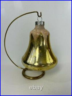 VTG Jumbo Store Display Shiny Brite Bell Christmas Ornament Yellow Mercury Glass