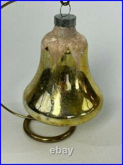 VTG Jumbo Store Display Shiny Brite Bell Christmas Ornament Yellow Mercury Glass