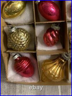 VTG Mercury Glass Christmas Ornaments Shiny Brite Premier RARE Lantern Bumpy MCM