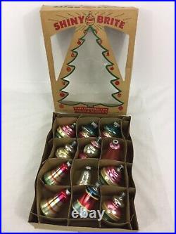 VTG Shiny Brite Mercury Glass Ornaments 12 Lanterns Bells In Original Box