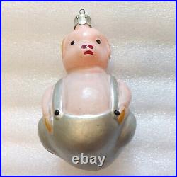 Very Rare Vintage Russian Glass Christmas Ornament Xmas Decoration Old Piglet