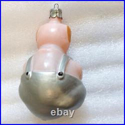 Very Rare Vintage Russian Glass Christmas Ornament Xmas Decoration Old Piglet