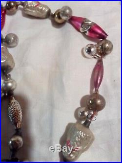 Very Very Rare Vintage 1940's Rare Santa Face Glass, Garland Beads