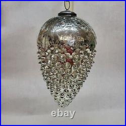 Vintage 13 H Mercury Glass Pine Cone Excellent Christmas Decoration