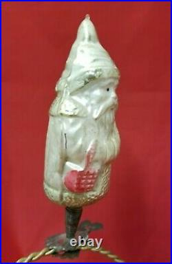 Vintage 1920's German Father Christmas with a Basket on Clip Glass Ornament