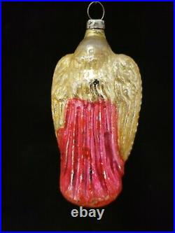Vintage 1920's Scrap Faced Angel Glass Ornament