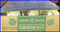 Vintage 1950s Shiny Brite Glass Christmas Tree Ornaments 12 DOUBLE INDENTS MICA