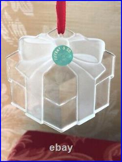 Vintage 1993 Tiffany & Co Christmas Present Crystal Ornament! Original Sticker