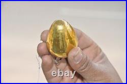 Vintage 2.75 Golden Egg/Oval Shape German Original Christmas Glass Kugel