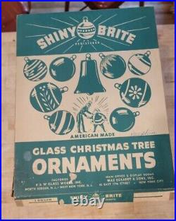 Vintage 3 Set 12 Shiny Bright Glass Christmas Tree Ornaments GREEN USA