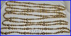 Vintage 30' Gold Christmas Glass Garland Ornaments 91406