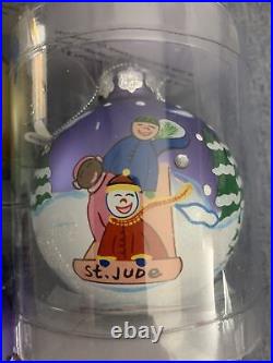 Vintage 5 ST JUDE Children's Research Hospital Christmas Blown Glass Ornament