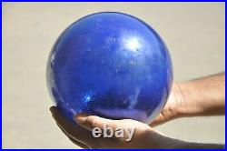 Vintage 7.25'' Blue Heavy Glass Original Kugel/Christmas Ornament, Germany