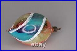 Vintage Antique Blown Glass End of The Day Teardrop Christmas Ornament Germany