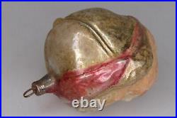 Vintage Antique Blown Glass Lady a Flapper Girl Head Christmas Ornament Germany