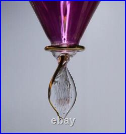 Vintage Antique LARGE Cut to Clear Lavender Purple Glass Christmas Ornament 9