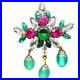 Vintage-Art-Glass-Prong-Set-Faceted-Rhinestone-Brooch-with-Dangles-High-End-01-rqsb