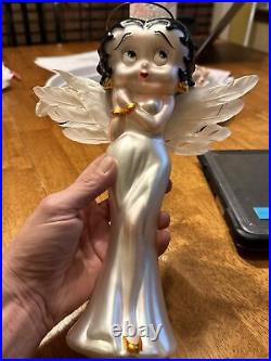 Vintage Betty Boop Satin Glass Christmas Tree Topper 1998. Adorable