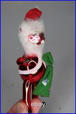 Vintage Blown Glass Mr SANTA w Sac Figurine Christmas Ornament De Carlini Italy