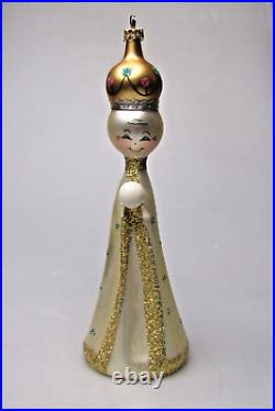 Vintage Blown Glass WISEMAN KING Jumbo 9 Christmas Ornament Carlini Italy GOLD
