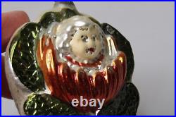 Vintage Blown Glass Water Lily Fairy Thumbelina GIRL Christmas Ornament Germany