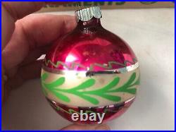 Vintage CHRISTMAS Mercury Glass Ornaments 12pc w Box SHINY BRITE colorful ornate