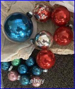 Vintage Christmas Bundle. Glass Ornaments In The Box & Without, Different Garlan