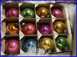 Vintage Christmas Decor Bulbs Icecicle Tinsel Ornaments Woolworths Pink Boxes