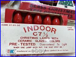 Vintage Christmas Decor Bulbs Icecicle Tinsel Ornaments Woolworths Pink Boxes