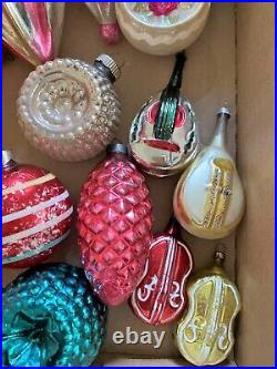 Vintage Christmas FEATHER TREE Mercury Glass ORNAMENTS 17