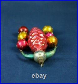 Vintage Christmas Fantasy Ornament Glass Pine Cone Arm Chandelier Polka Dot Ball