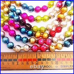 Vintage Christmas Garland Double Multi Color Mercury Glass Balls 101 Strand