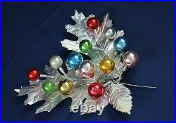 Vintage Christmas Garland Wall Table Door Decoration Silver Foil Leaf Glass Ball
