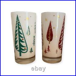 Vintage Christmas Glass Set Federal Glass. RARE MCM Design Atomic Tree Starburst
